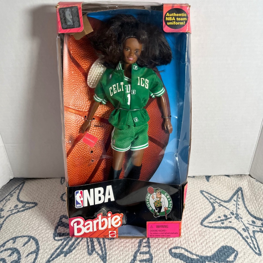 Vintage 1998 NBA Barbie Boston Celtics African American Doll Mattel 20717 NIB